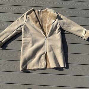 Pina Rossi Womens large Coat. Fur lined NWT soft suede look and feel.